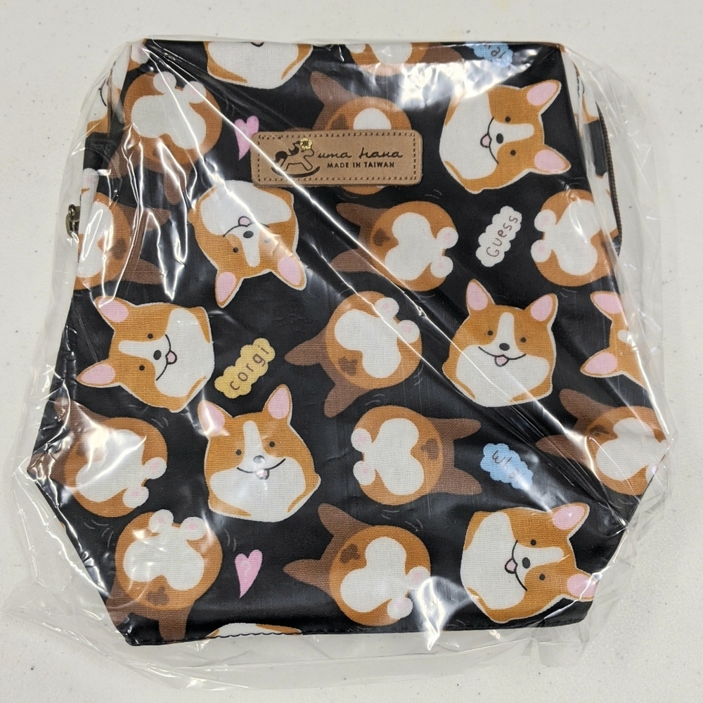 Waterproof Corgi Large Opening Makeup Cosmetic Bag - Picture 7 of 15